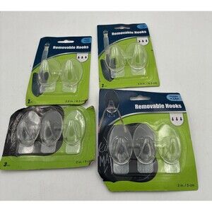 clear removable hooks lot of 4 mix packs